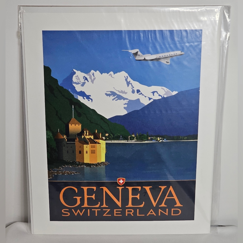 Gulfstream G650ER Jet Art Print 11x14 Poster Aerospace 2017 Geneva Switzerland